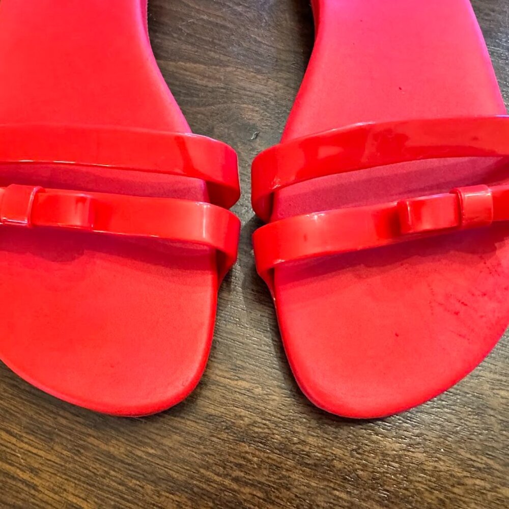 MELISSA Red Flip Flops Sandals Jellies Shoes Women's Size 9 - Picture 7 of 9